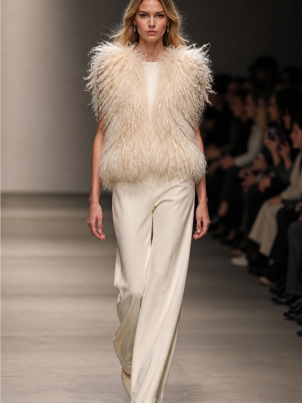Adrienne Landau Fur Mongolian lamb  vest large